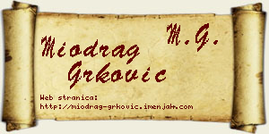 Miodrag Grković vizit kartica
